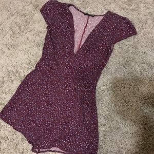 Brandy Melville floral wrap romper